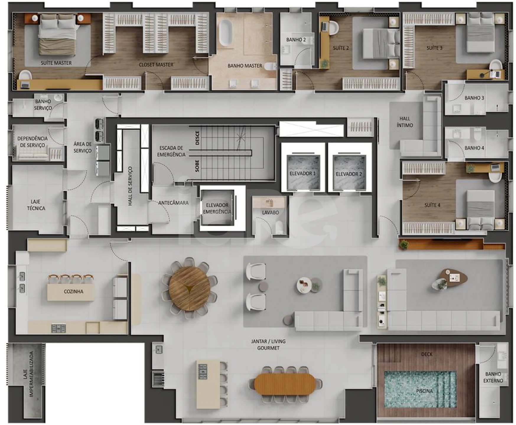 Planta — Apartamento 428,08 m²