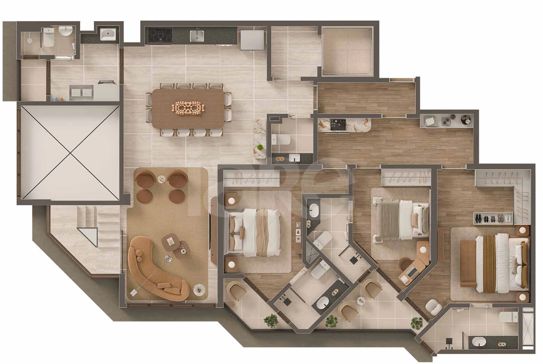 Planta — Cobertura Duplex 307,02 m²