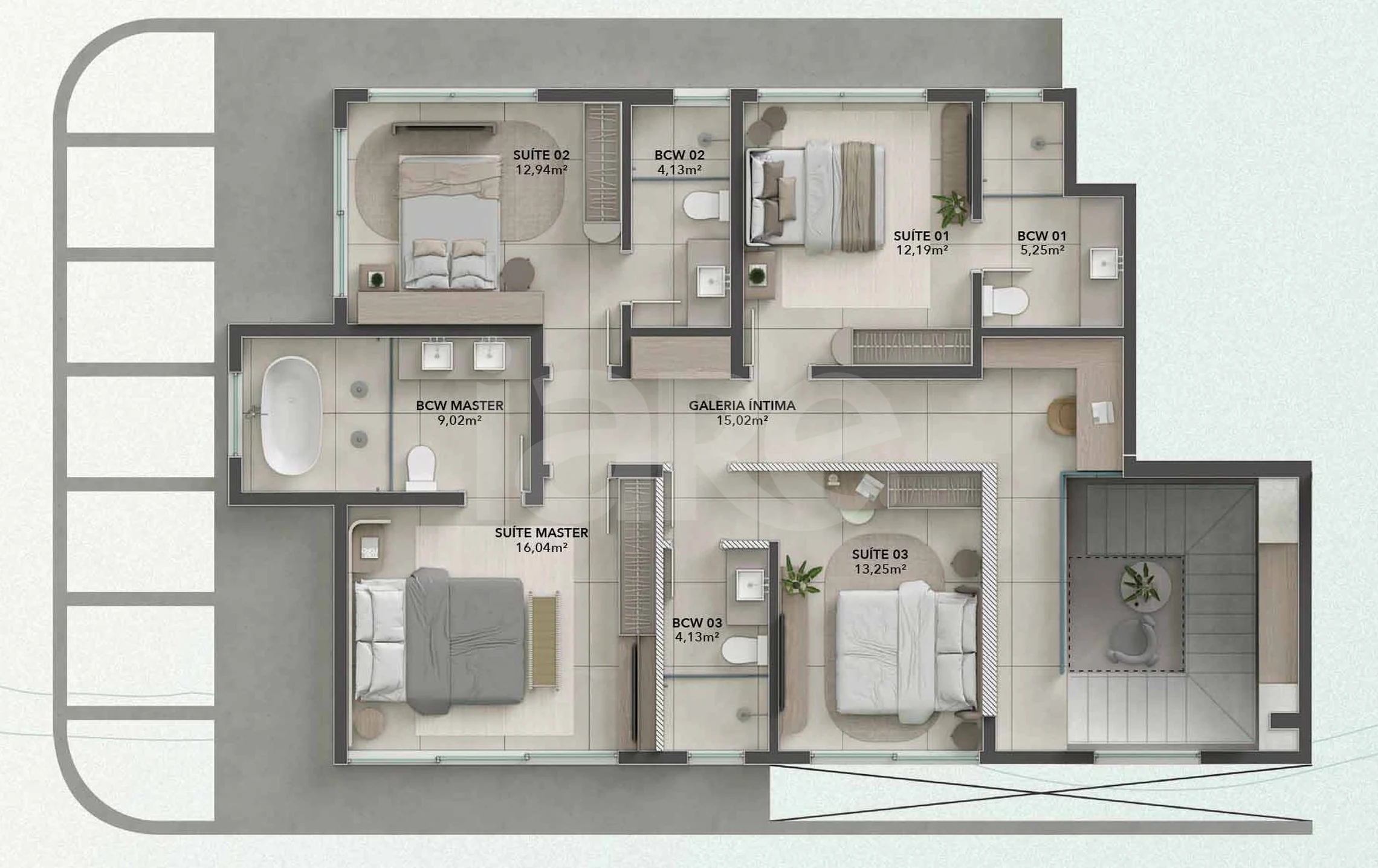 Planta — Cobertura Duplex 249,1 m²