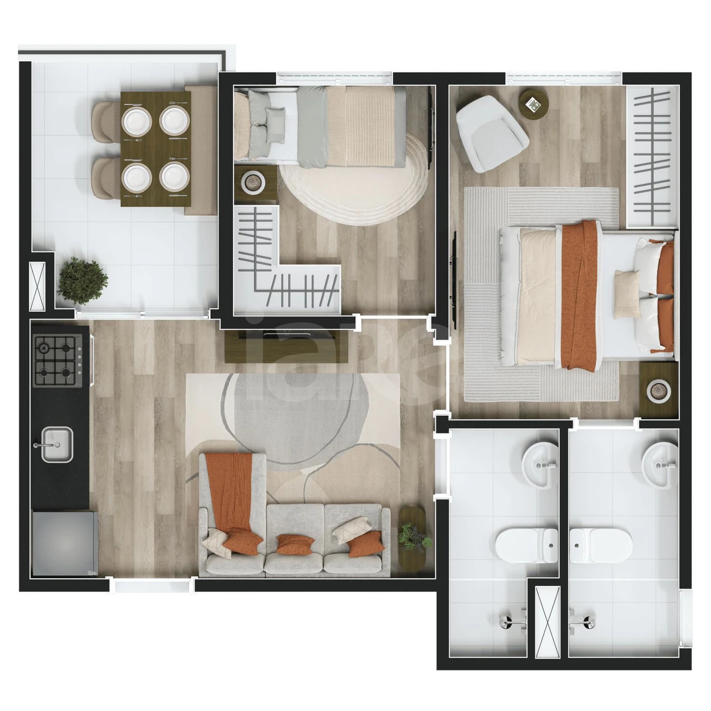 Planta — Apartamento 41,27 m²