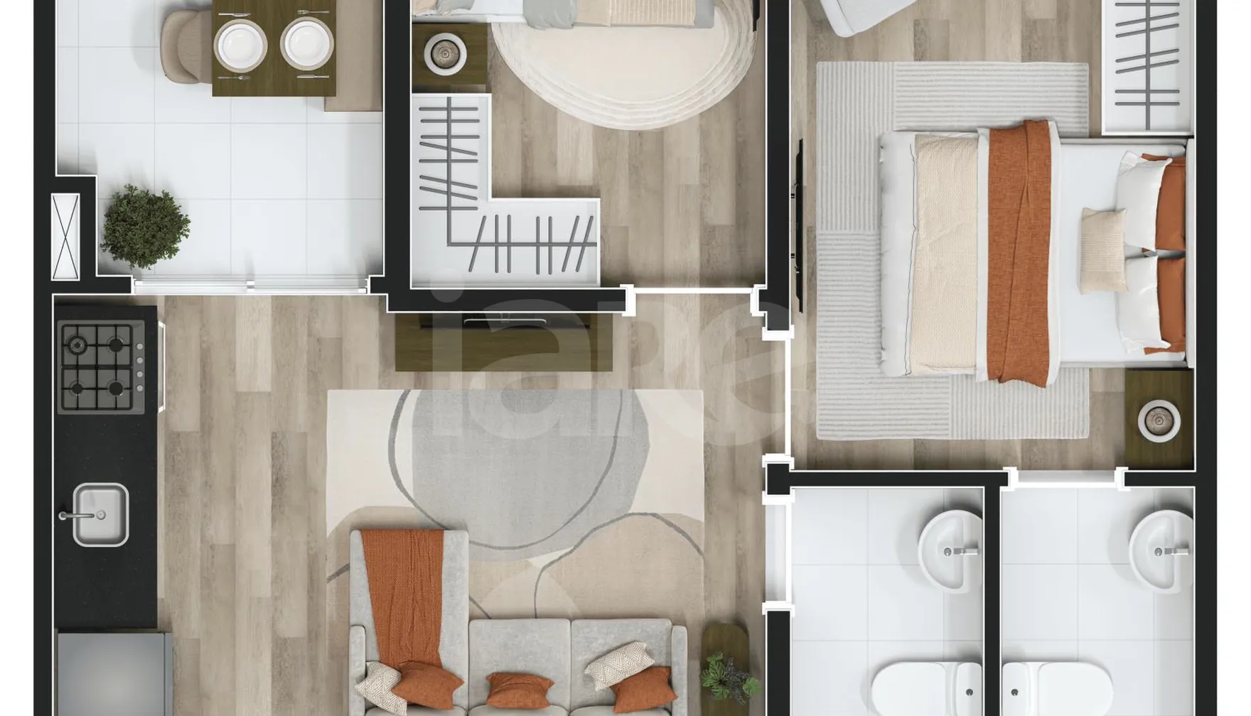 Planta — Apartamento 41,27 m²