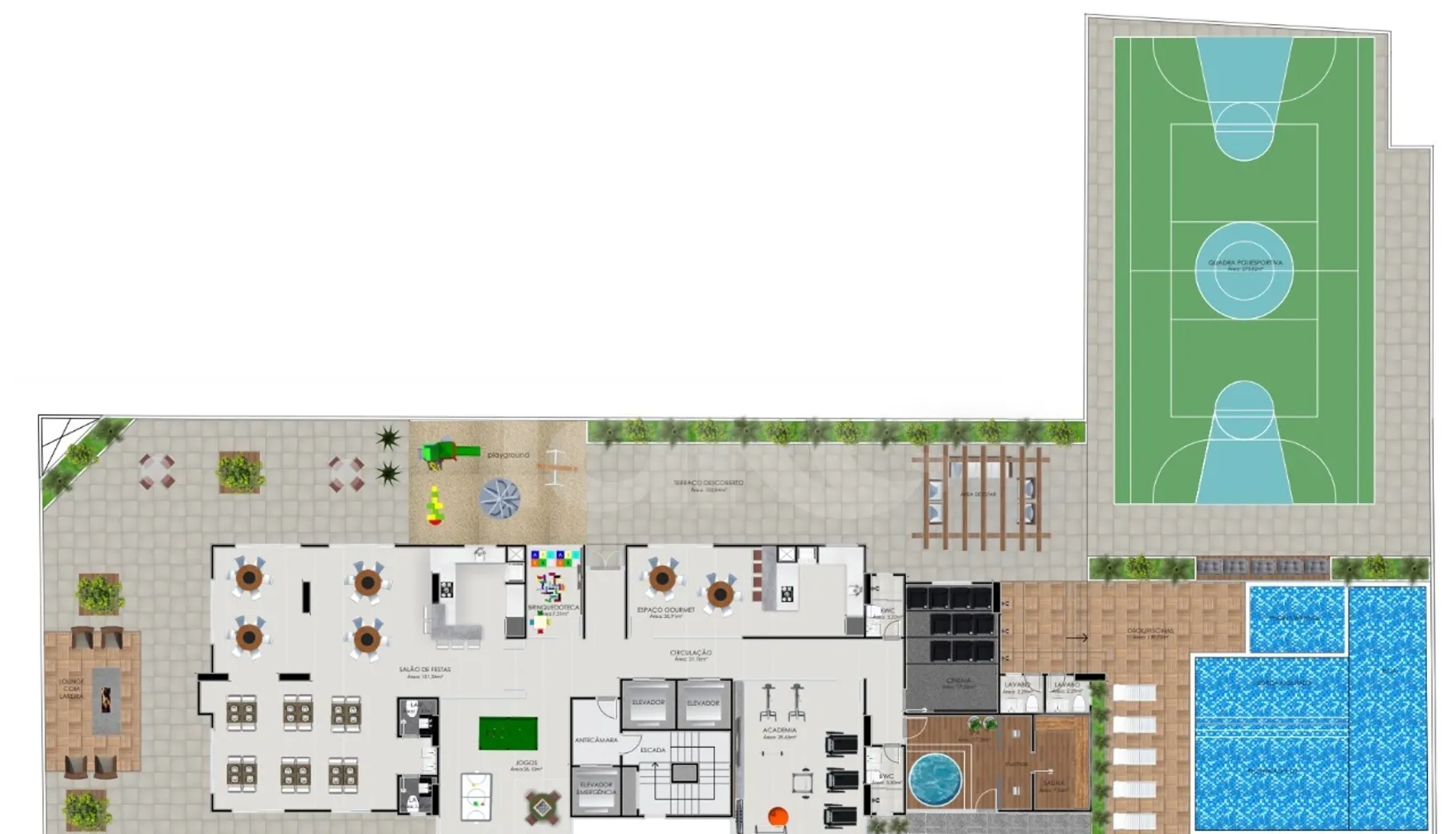 Planta — Pavimento lazer
