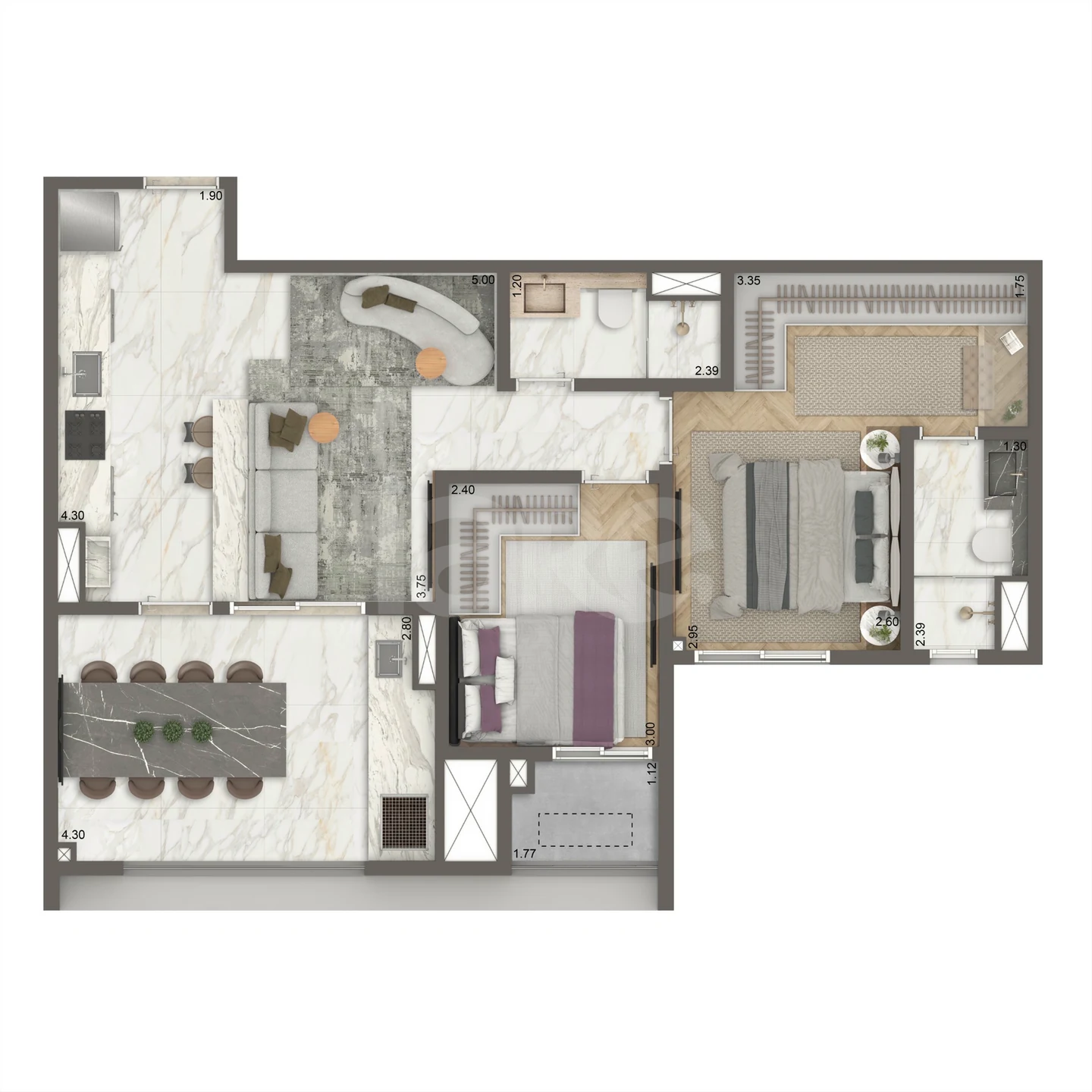 Planta — Garden 97,4 m²