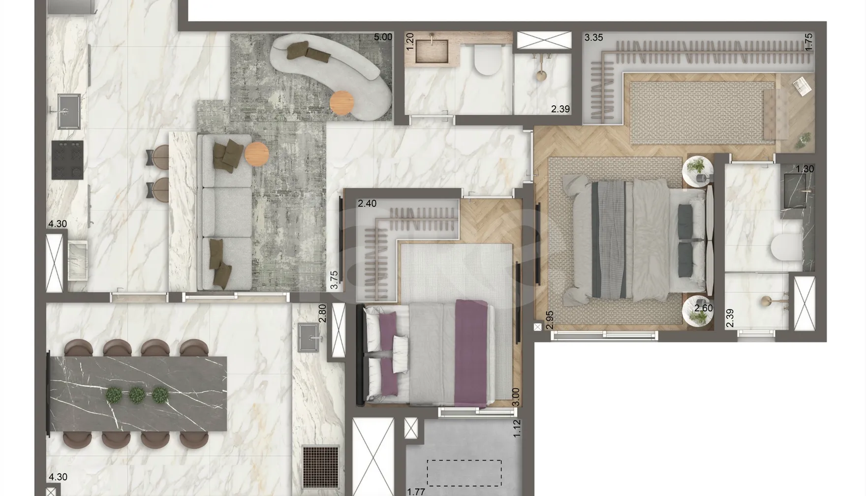 Planta — Garden 97,4 m²