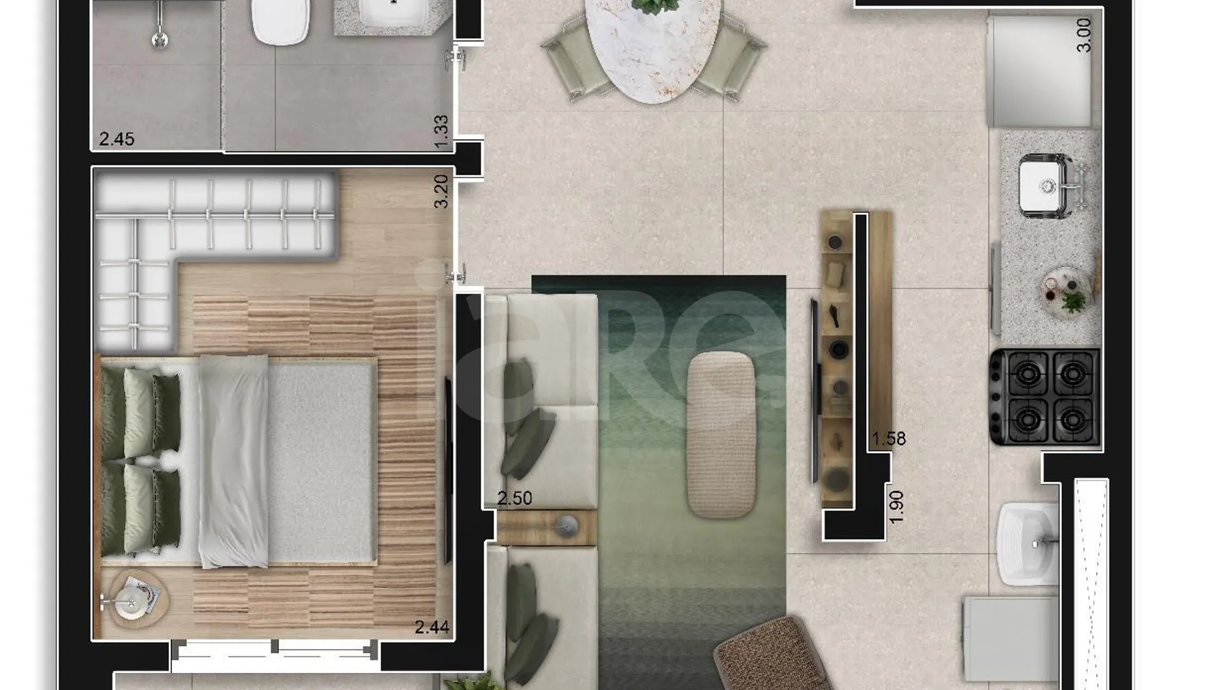 Planta — Apartamento 39,04 m²