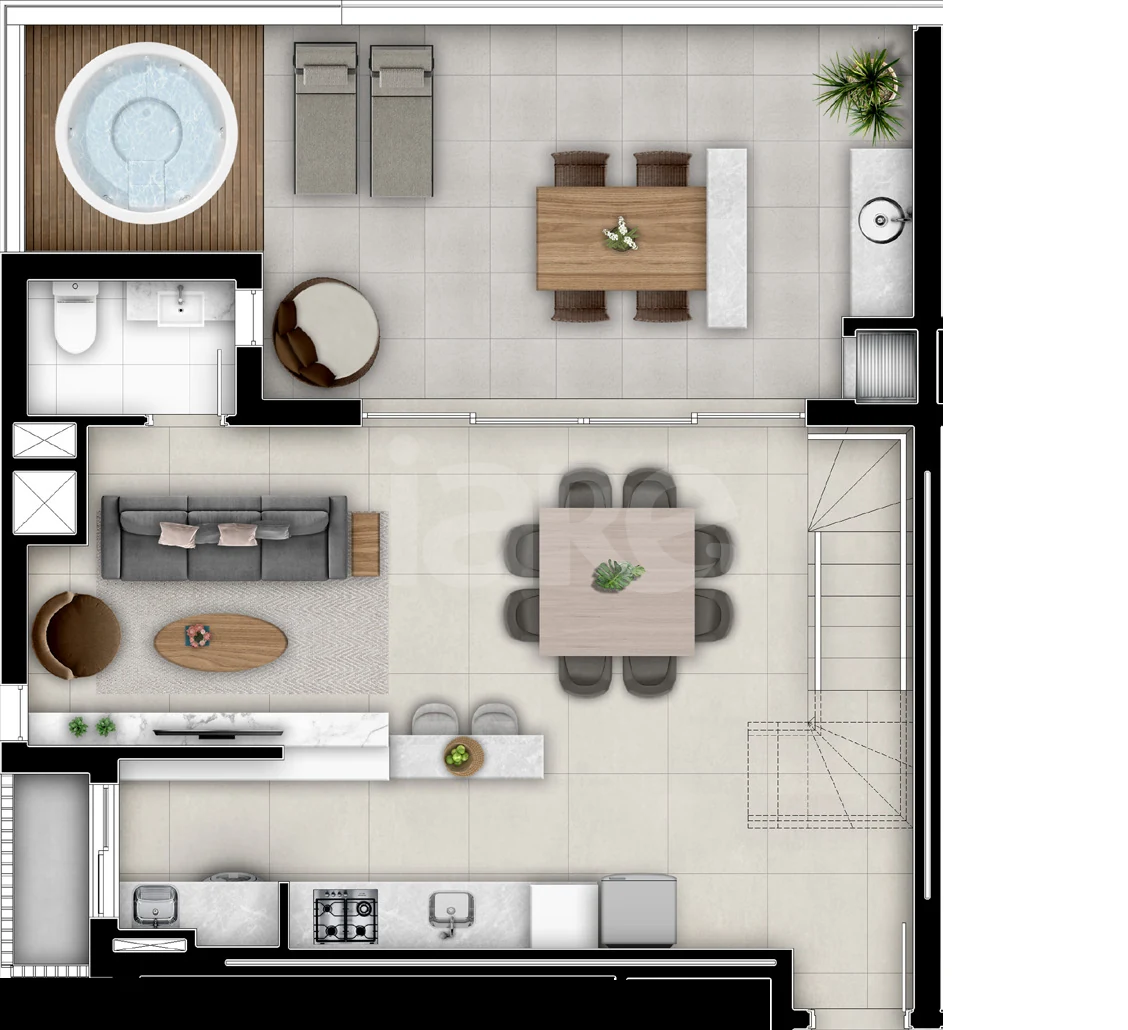 Planta — Apartamento 135,33 m² · 1º pavimento