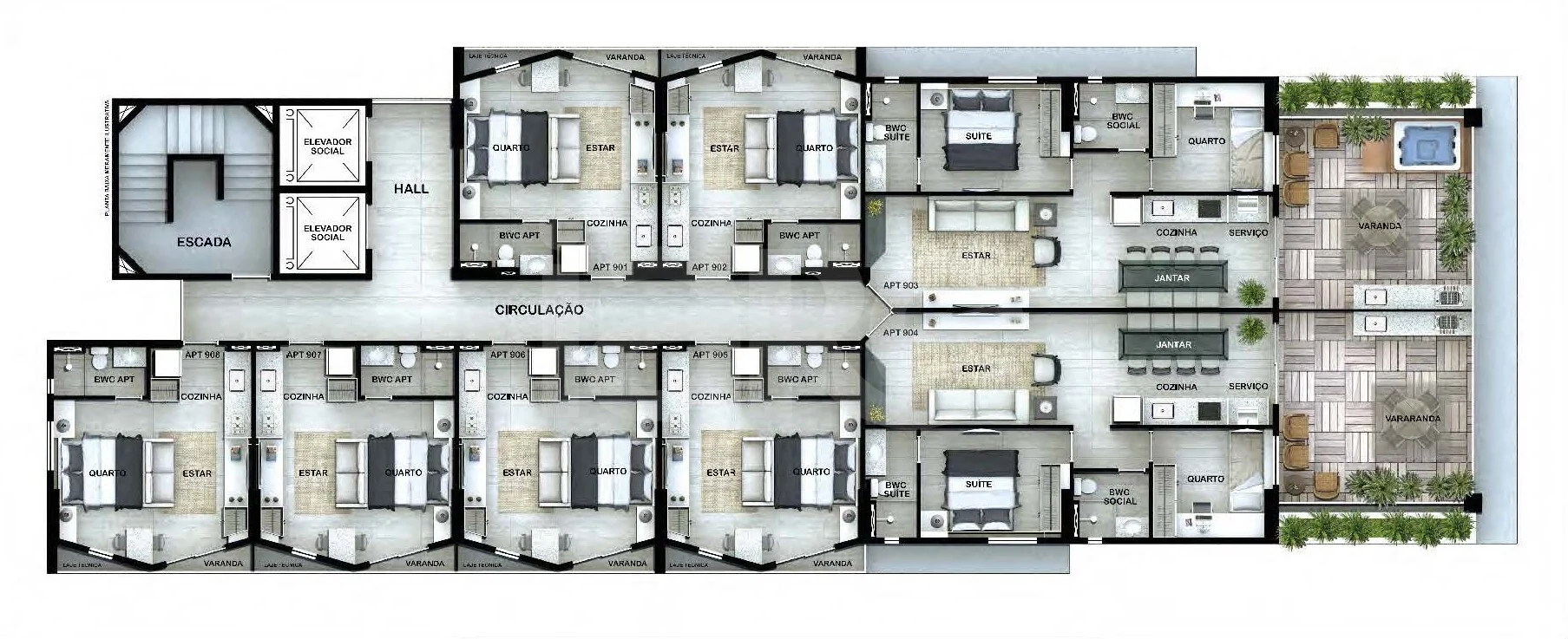 Planta — Pavimento 9