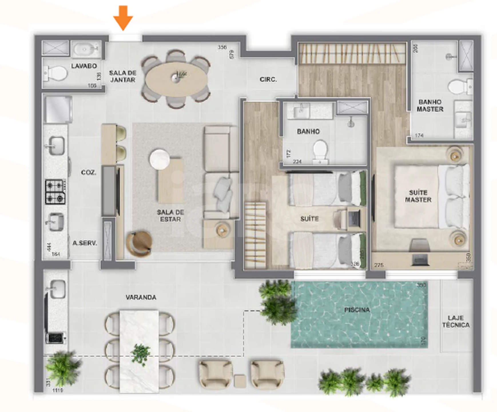 Planta — Garden 104,29 m²