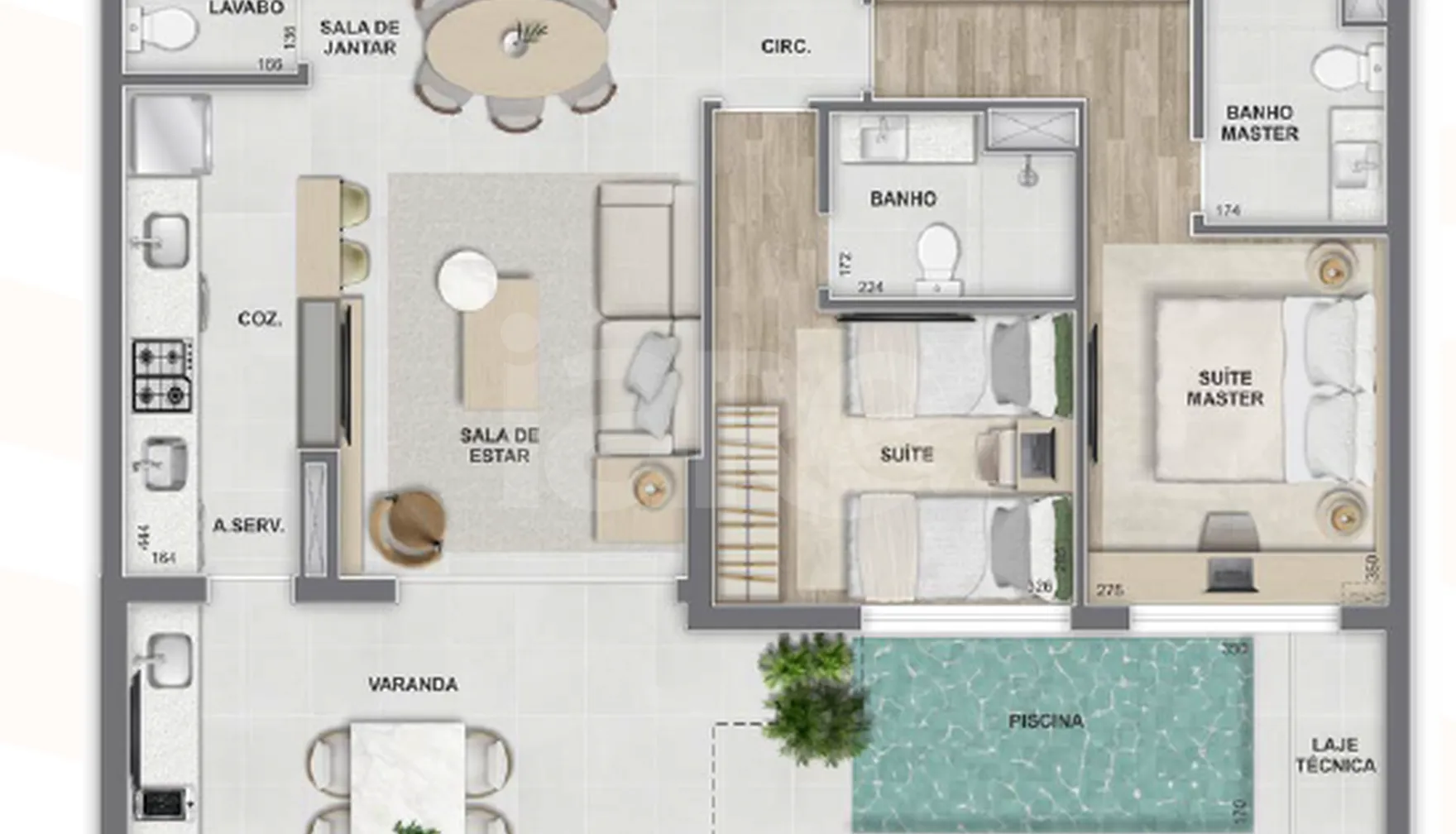 Planta — Garden 104,29 m²