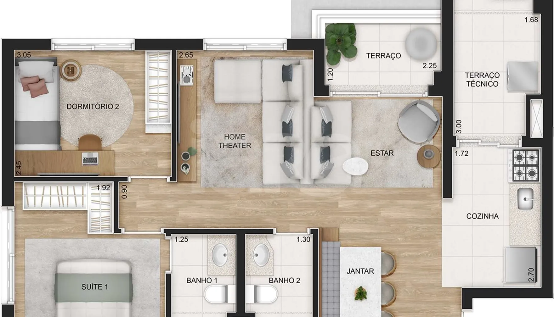 Planta — Garden 68,14 m²