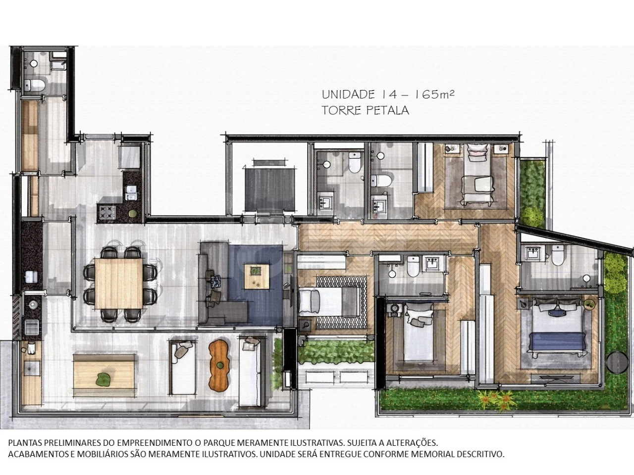Planta — Apartamento 167,04 m²