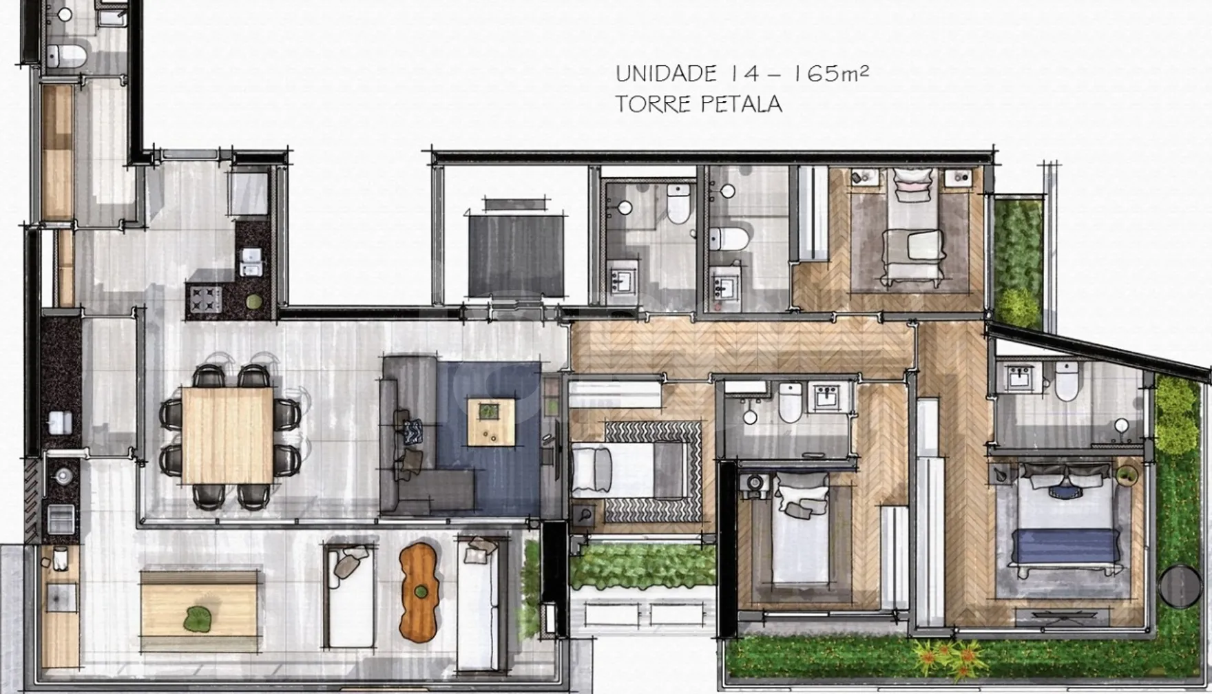 Planta — Apartamento 167,04 m²
