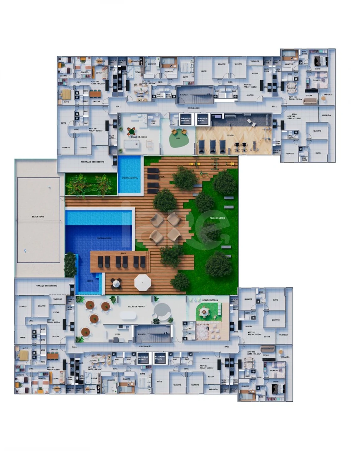 Planta — Pavimento lazer