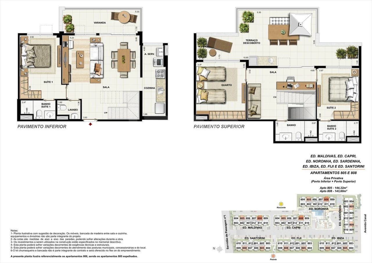 Planta — Cobertura Duplex 144,32 m²