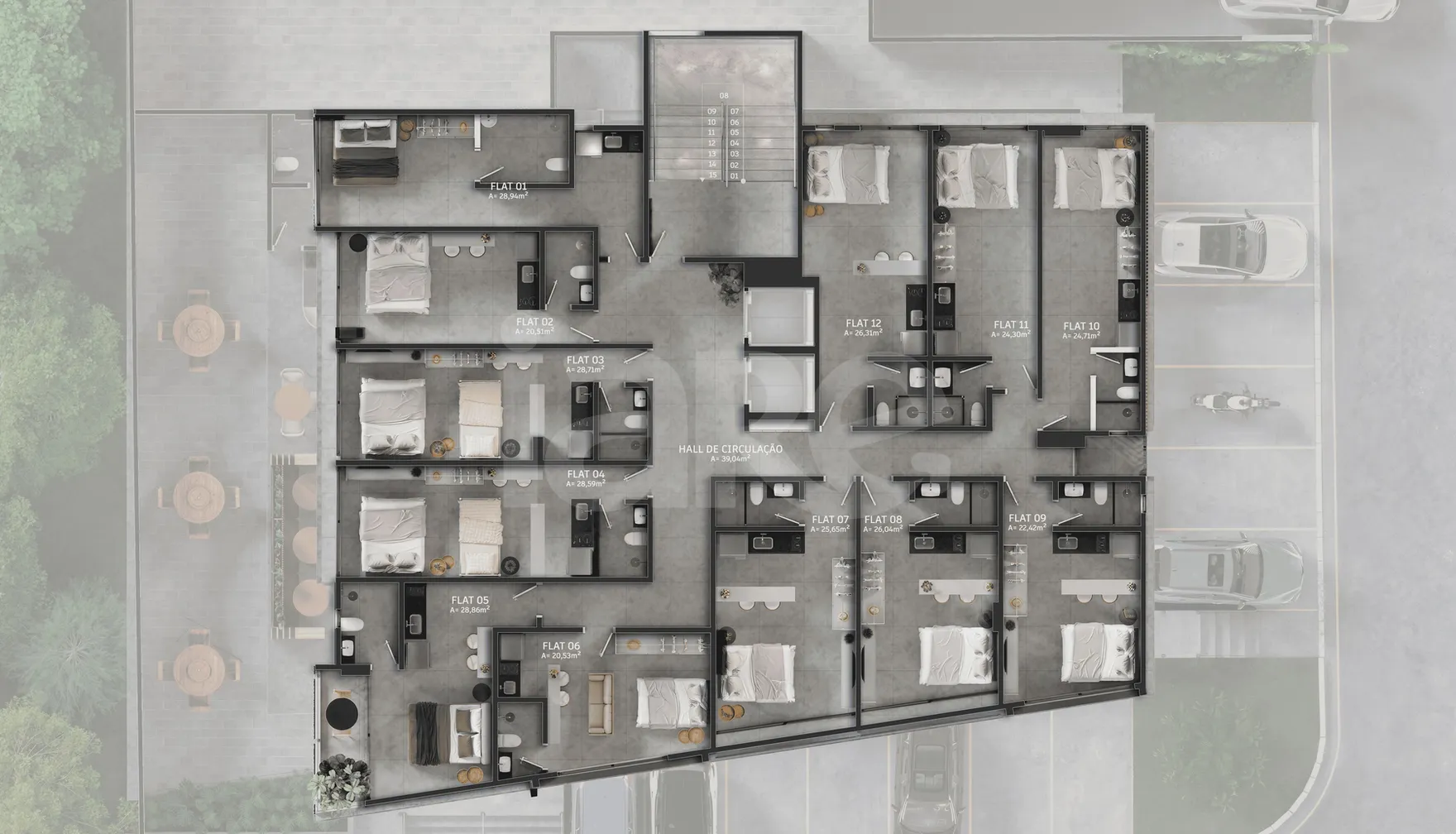 Planta — Pavimento 07 e 08