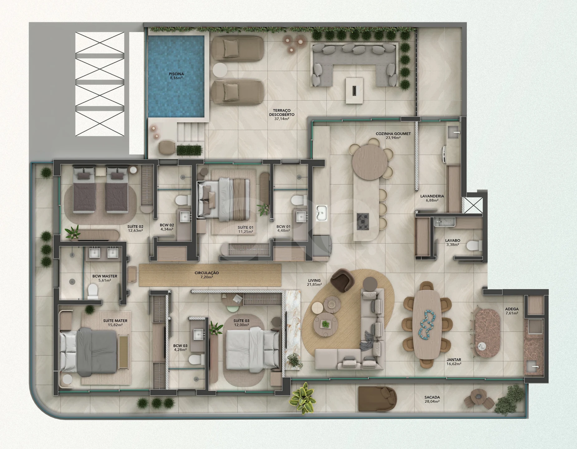 Planta — Garden 274,39 m²