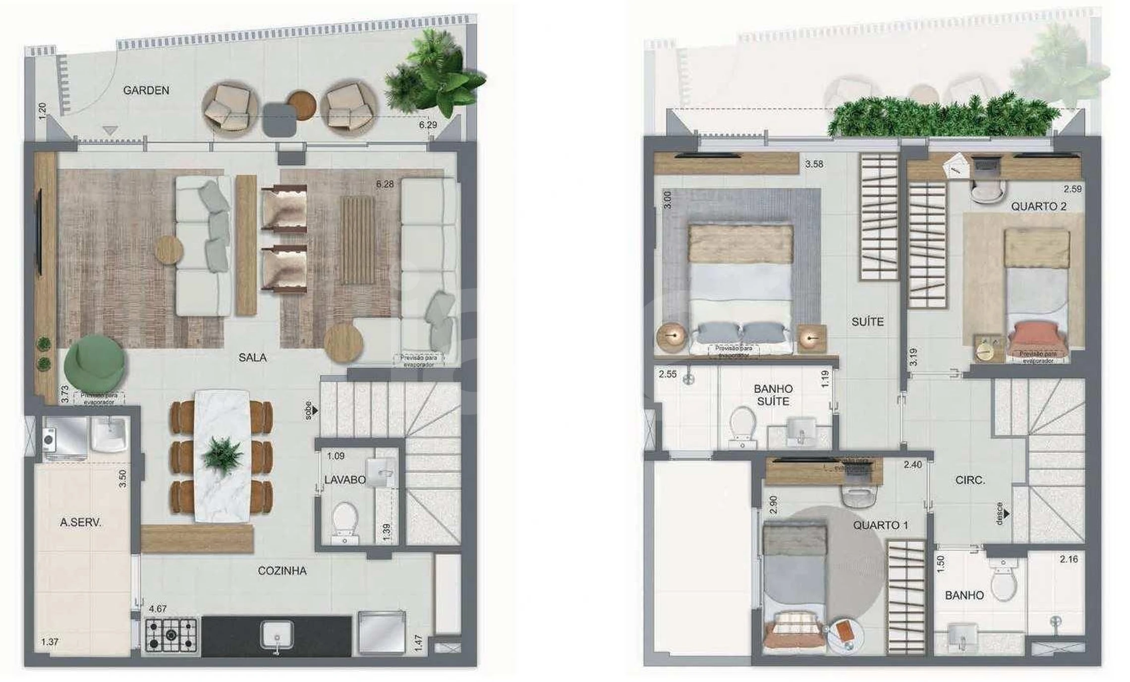 Planta — Casa em Condomínio 106,83 m²