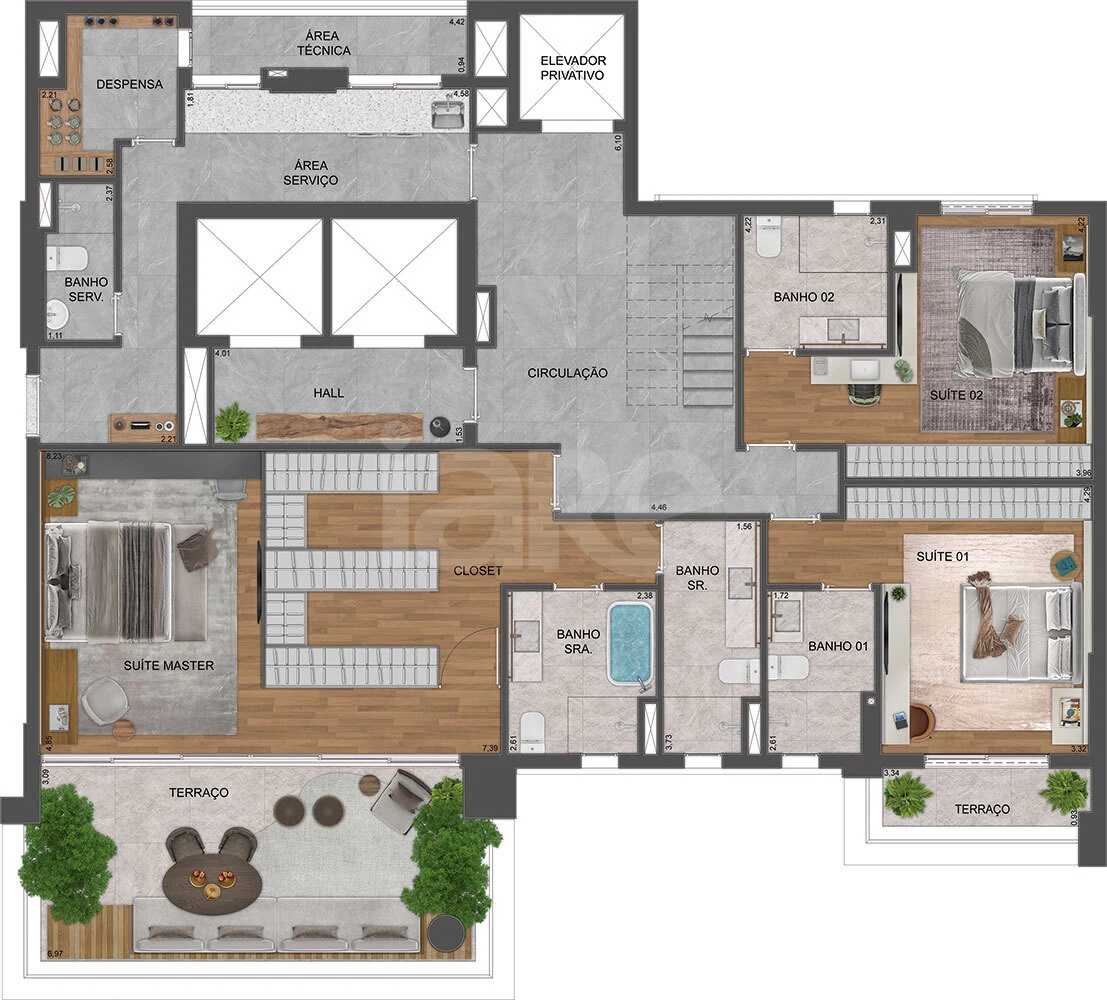 Planta — Cobertura Duplex 423,89 m²