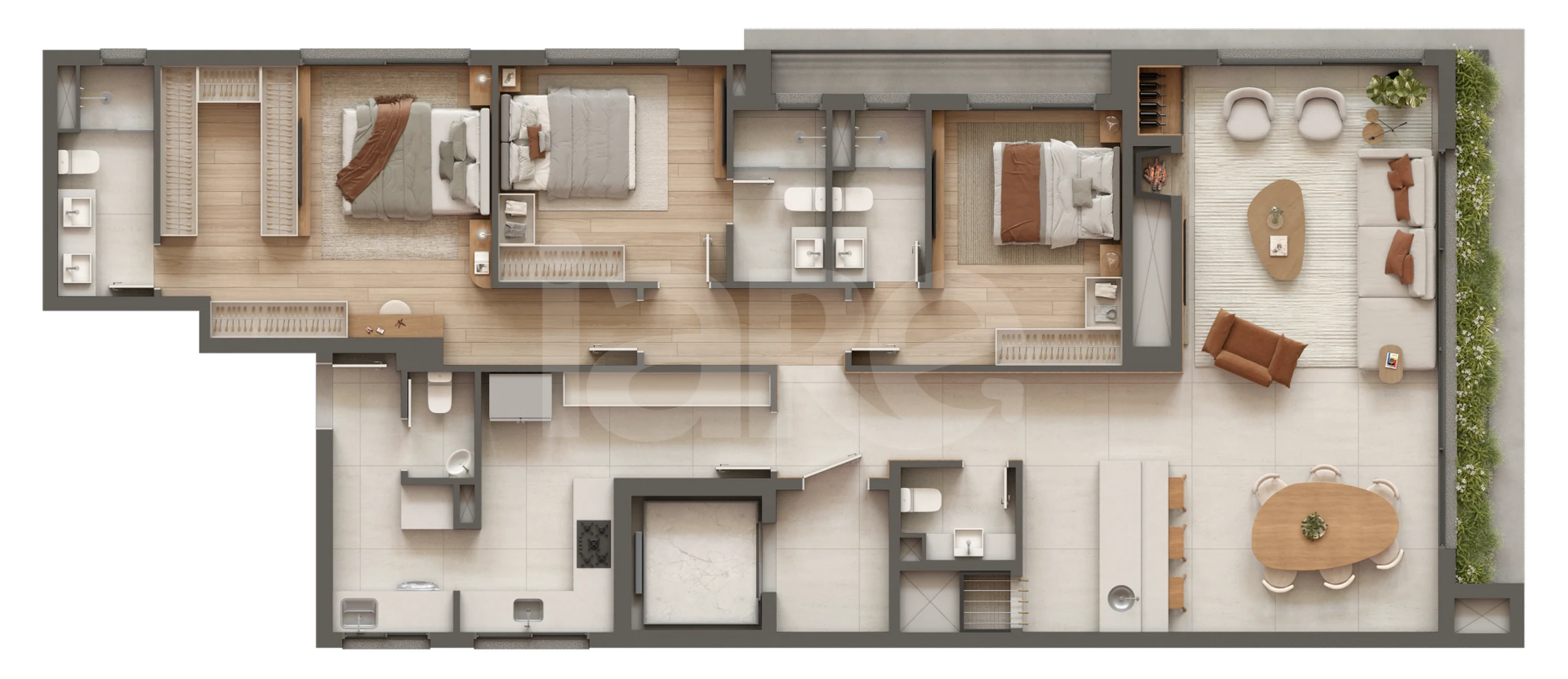 Planta — Apartamento 161,16 m²