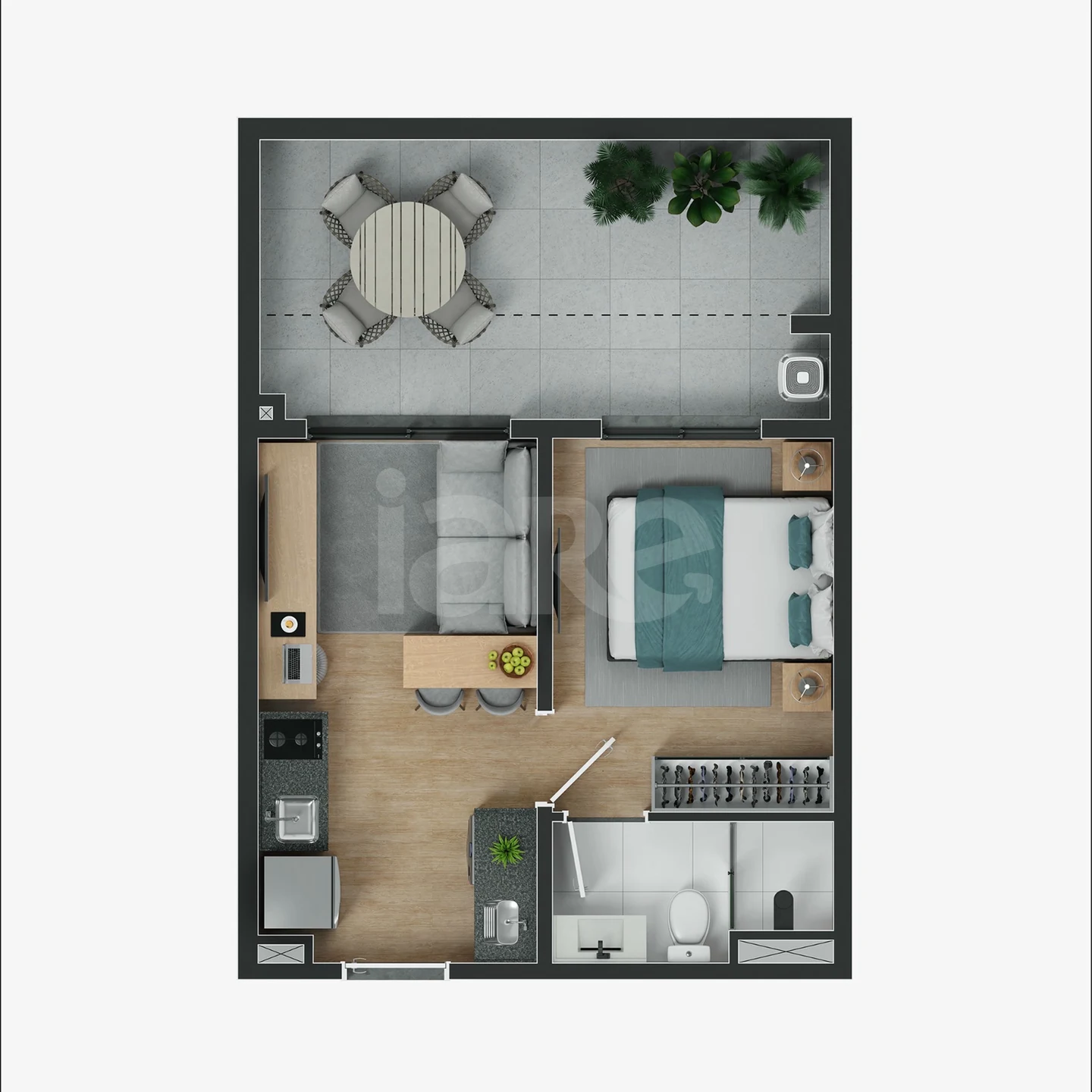 Planta — Garden 37,7 m²