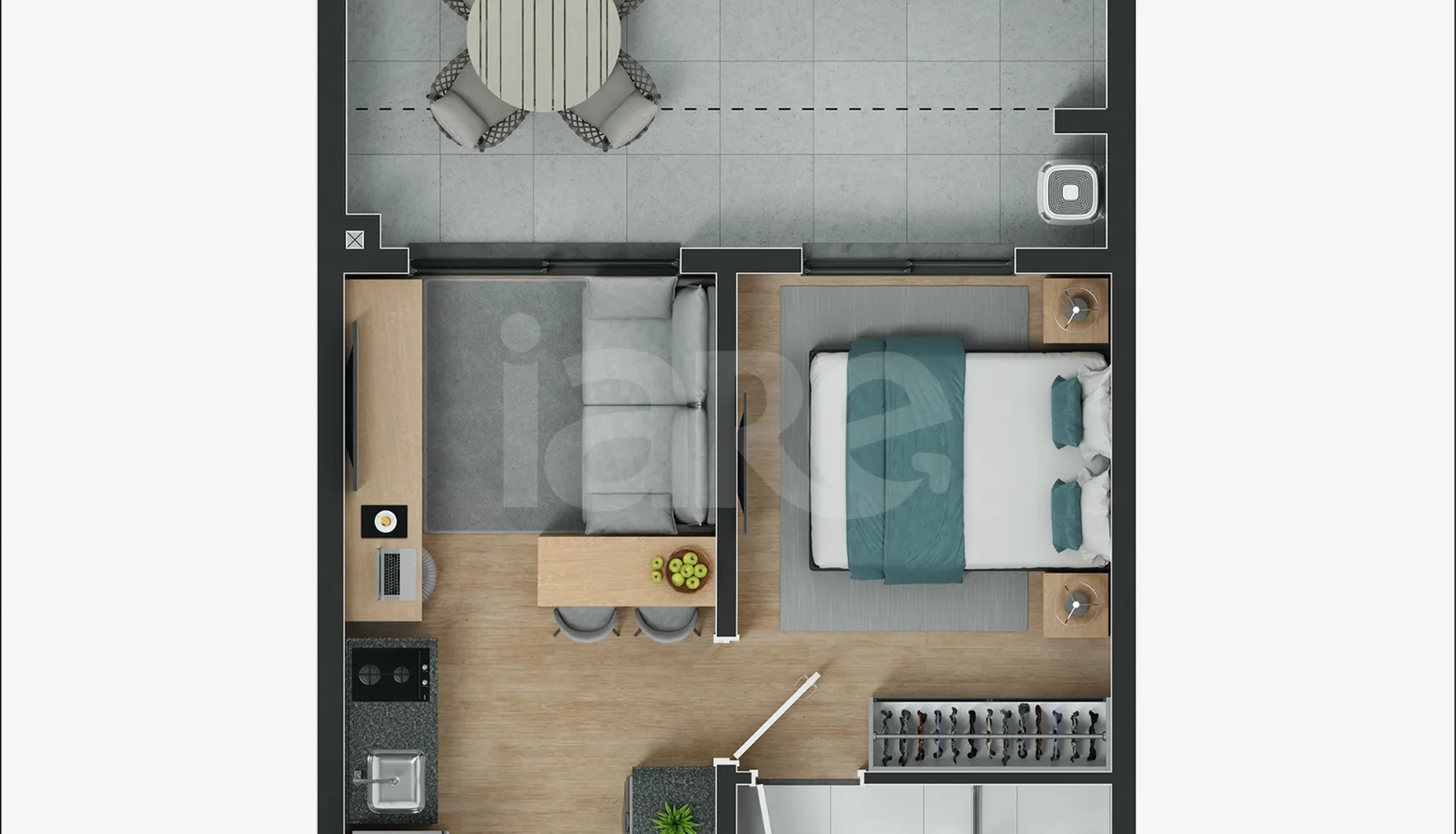 Planta — Garden 37,7 m²