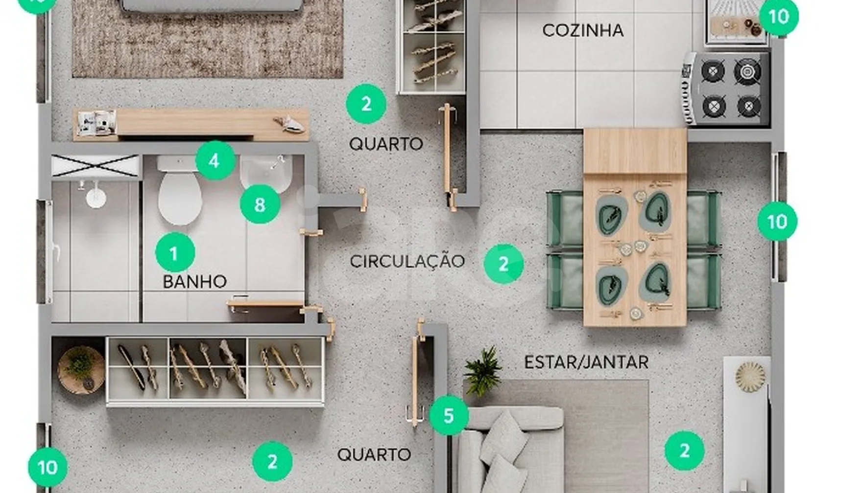 Planta — Apartamento 40,64 m²