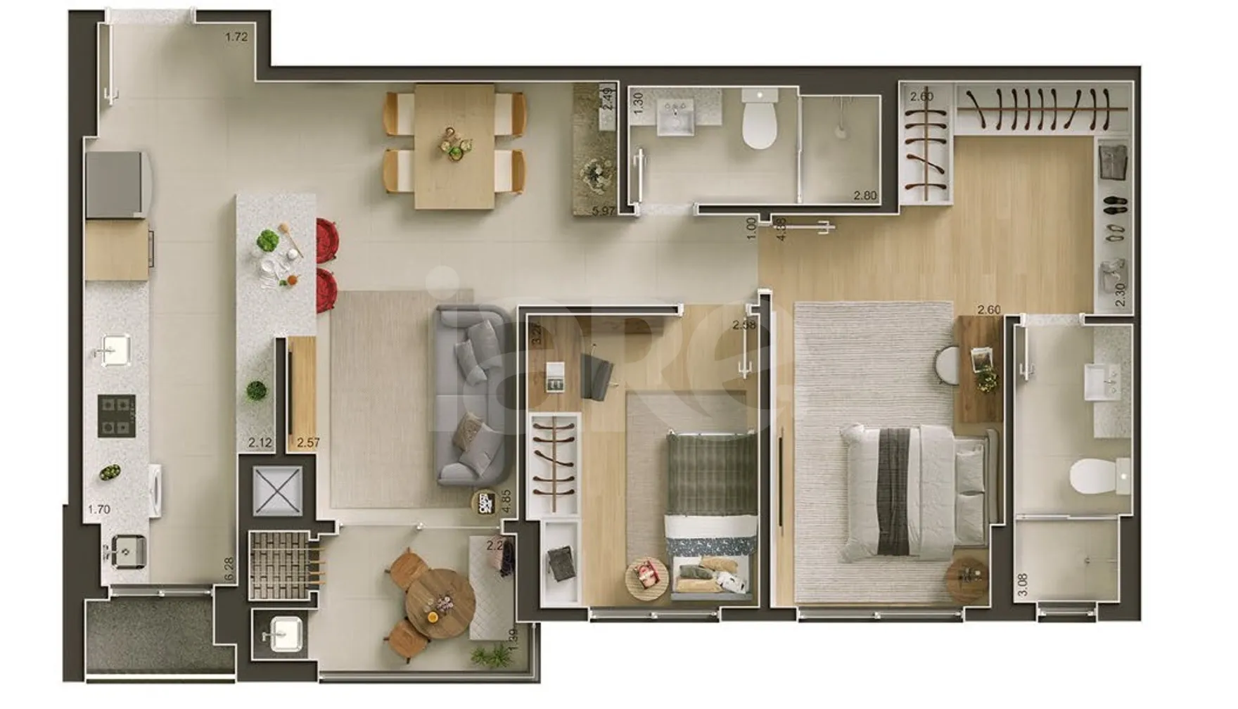 Planta — Apartamento 79,33 m²