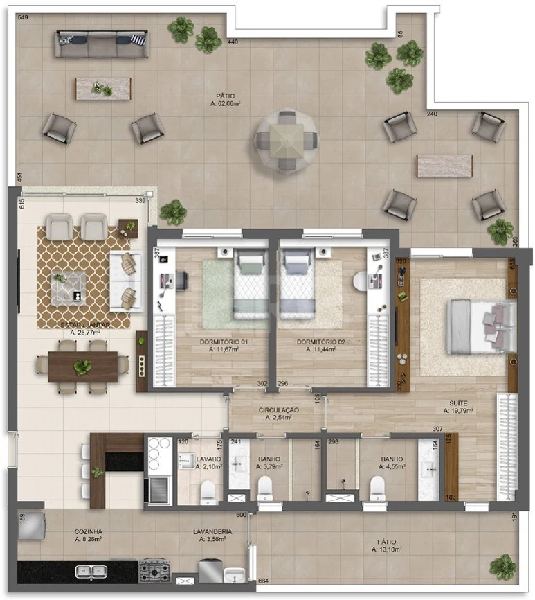 Planta — Garden 193,72 m²