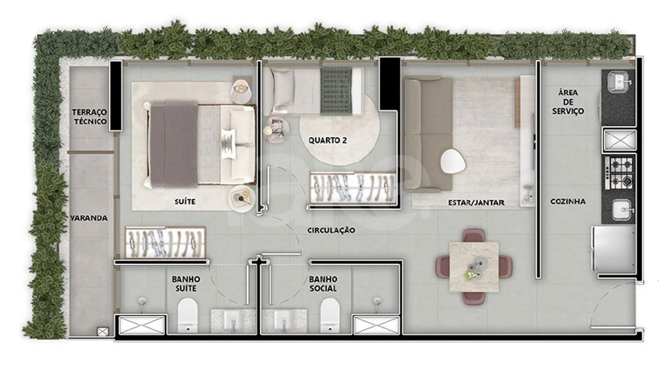 Planta — Apartamento 60,22 m²