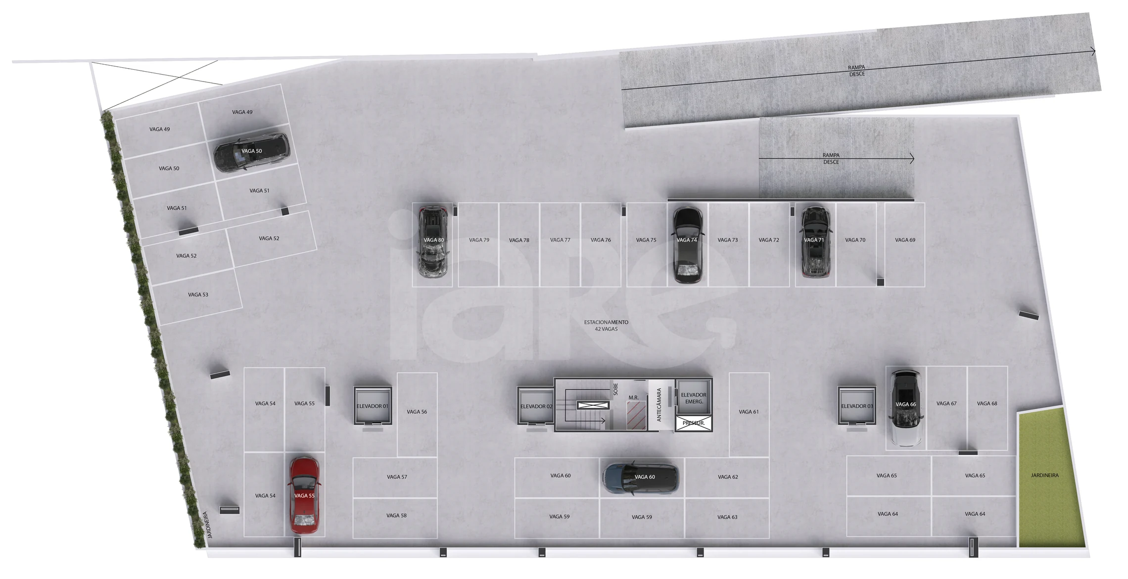Planta — Pavimento garagem 1