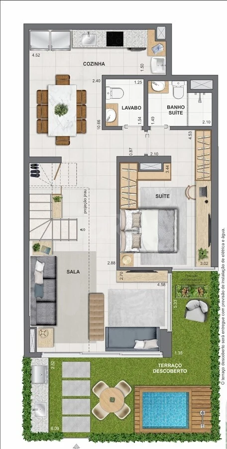 Planta — Garden 134,9 m² · 1º pavimento