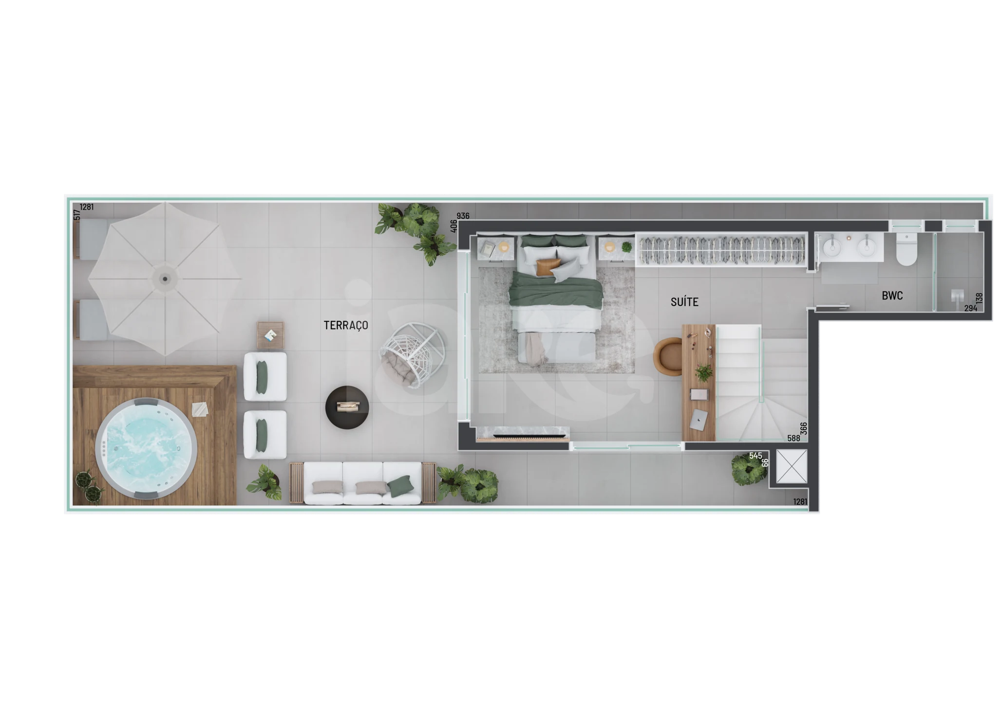 Planta — Garden 156,46 m²