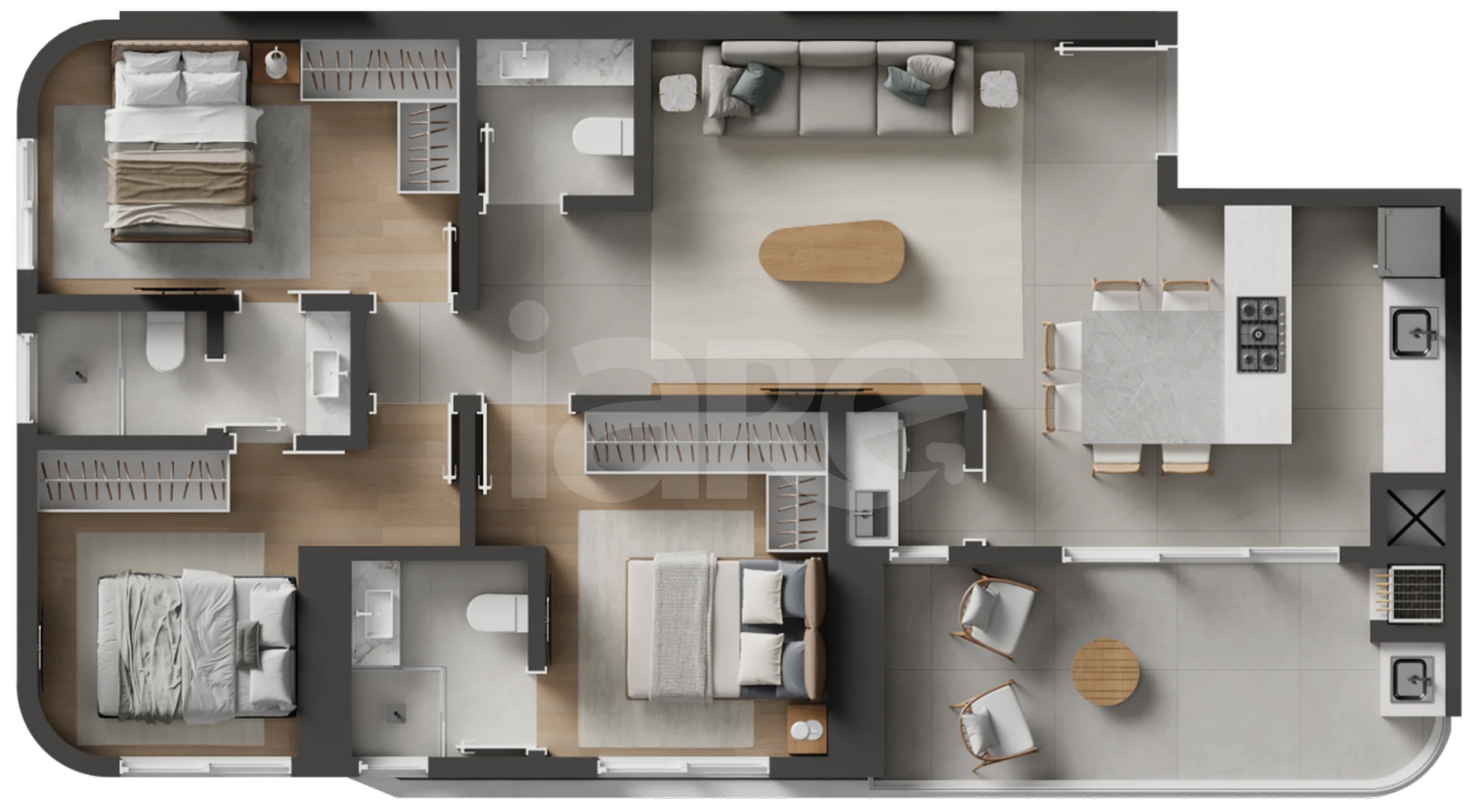 Planta — Apartamento 99,43 m²
