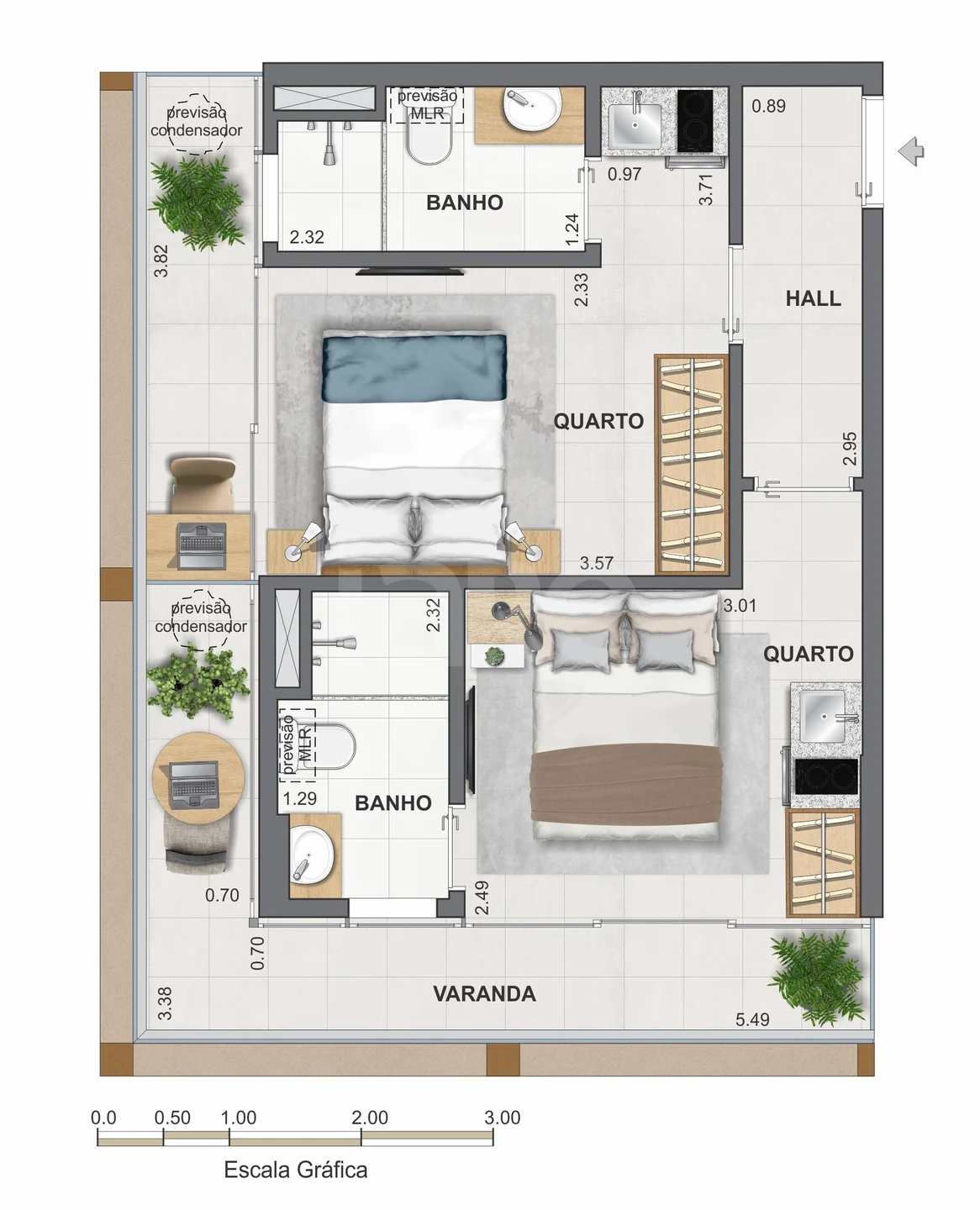 Planta — Apartamento 41,29 m²