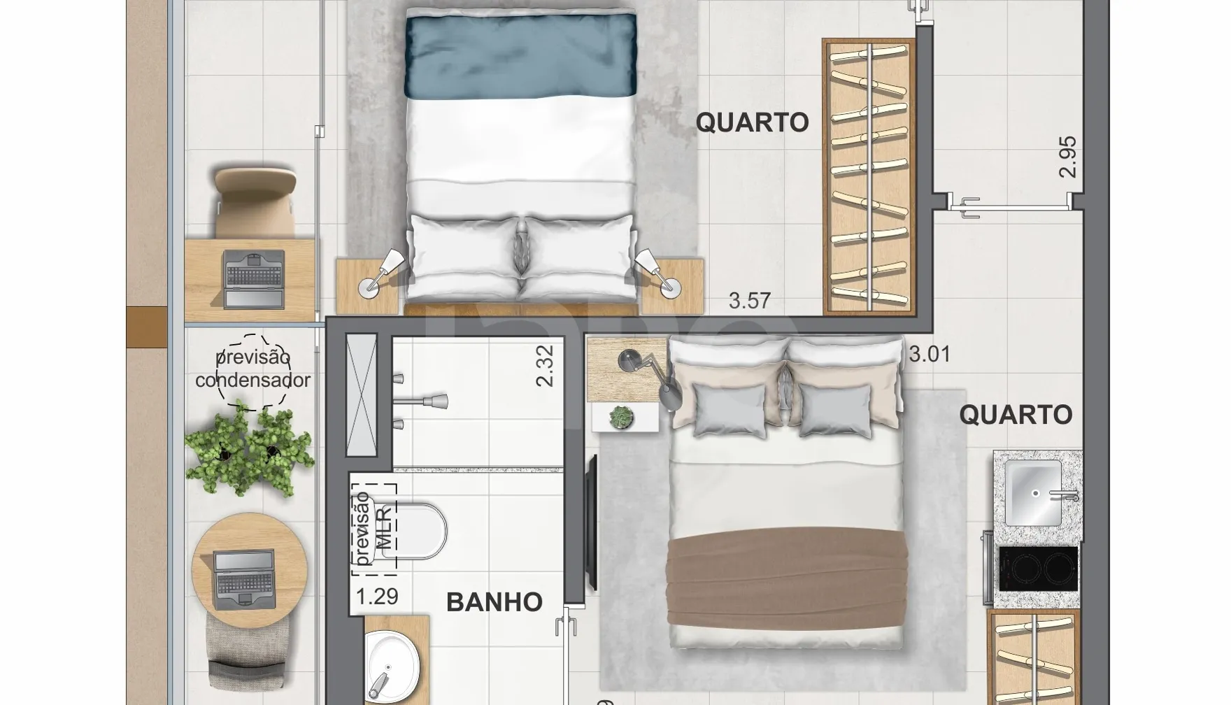 Planta — Apartamento 41,29 m²
