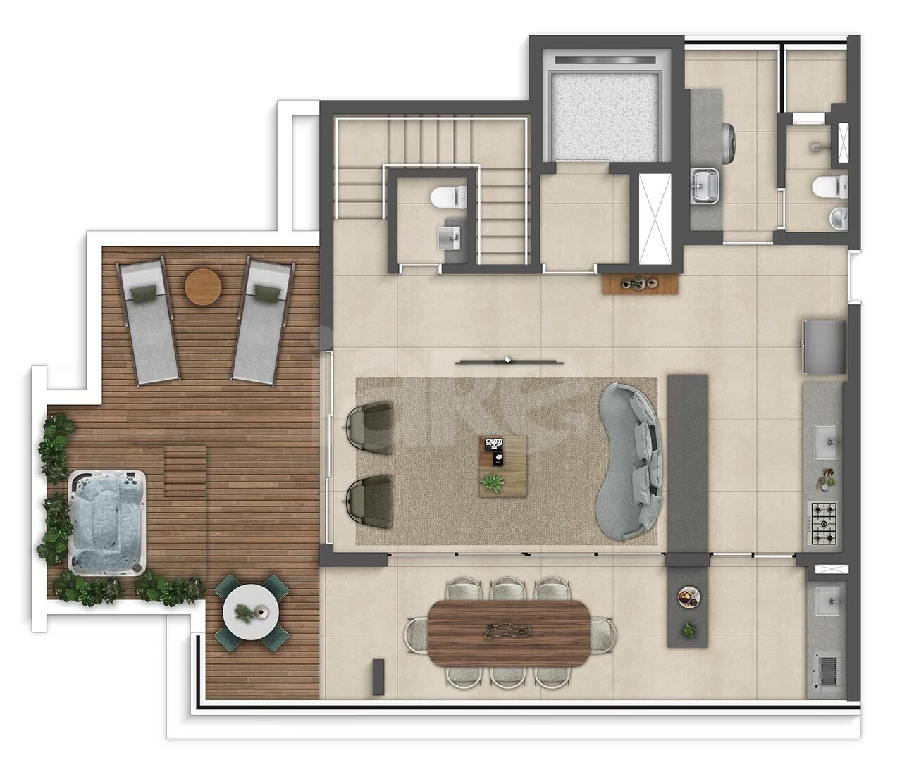 Planta — Cobertura Duplex 251,11 m²