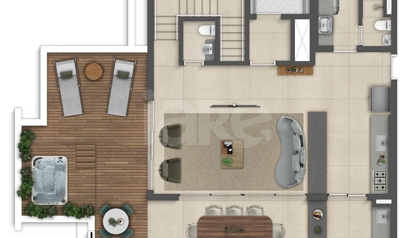Planta — Cobertura Duplex 251,11 m²