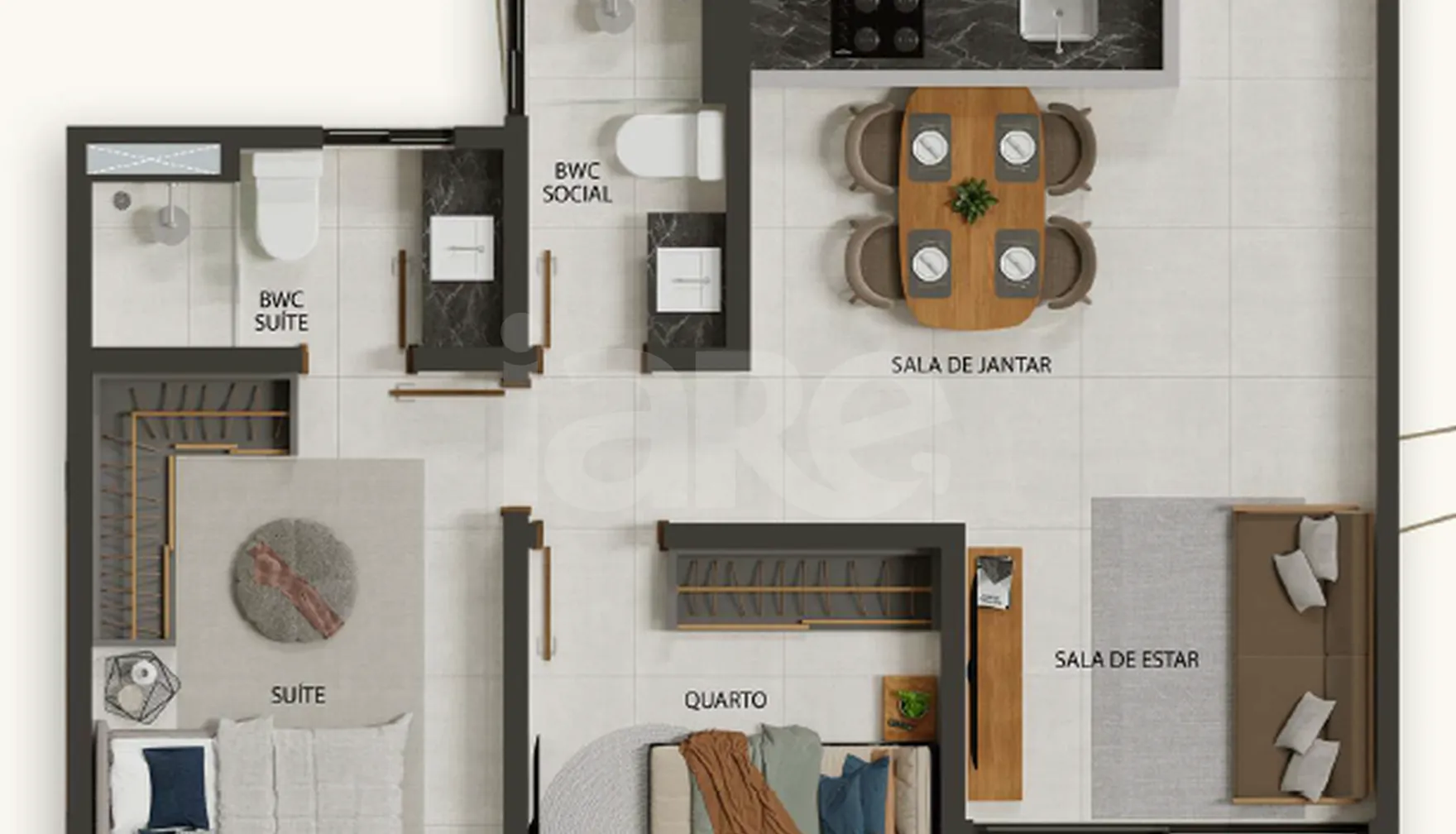 Planta — Apartamento 59,07 m²