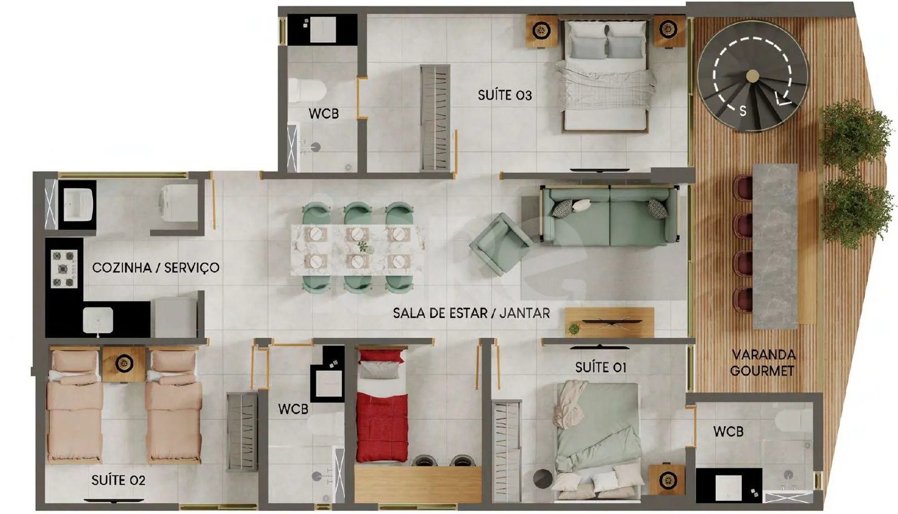 Planta — Garden 64,57 m²