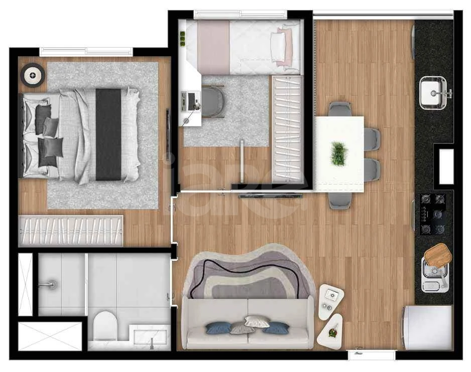 Planta — Apartamento 36,71 m²