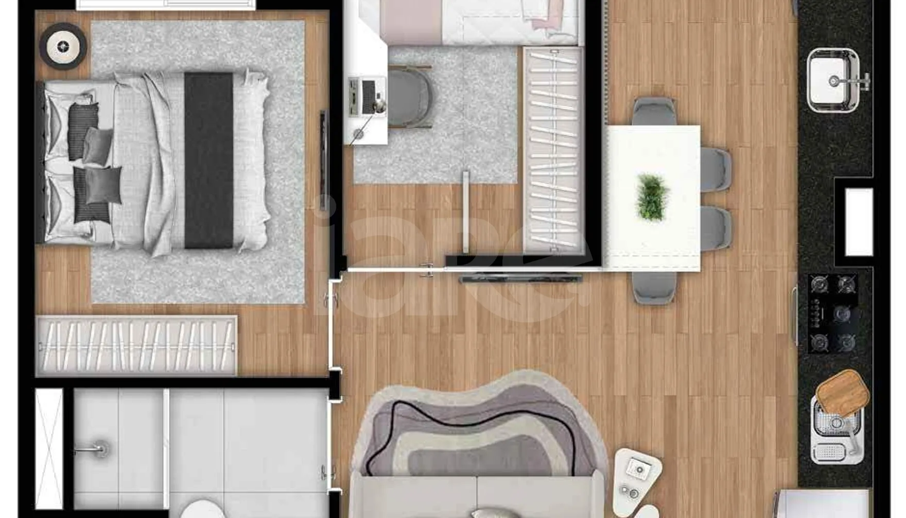 Planta — Apartamento 36,71 m²