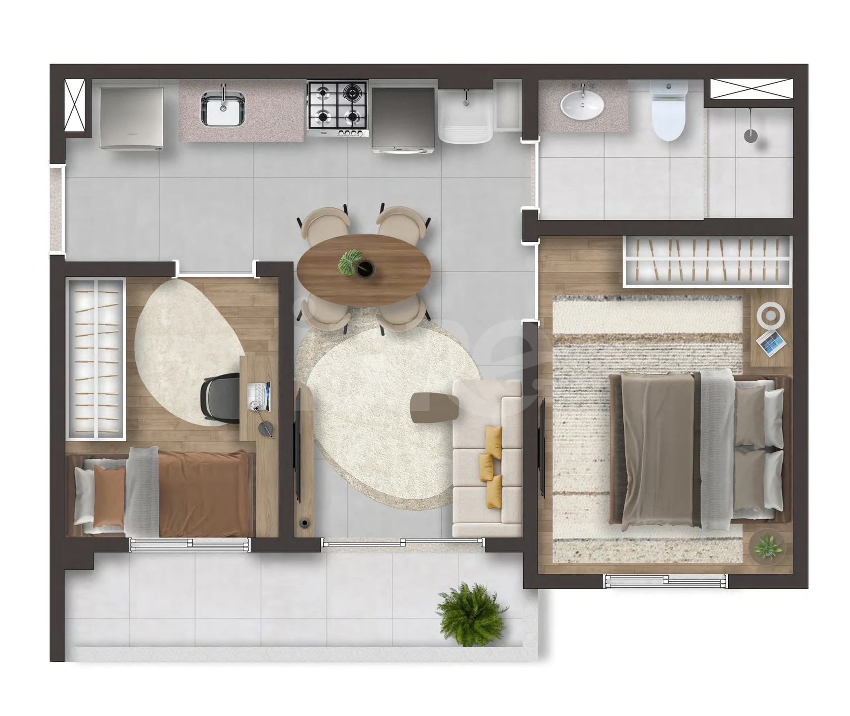 Planta — Apartamento 39,53 m²