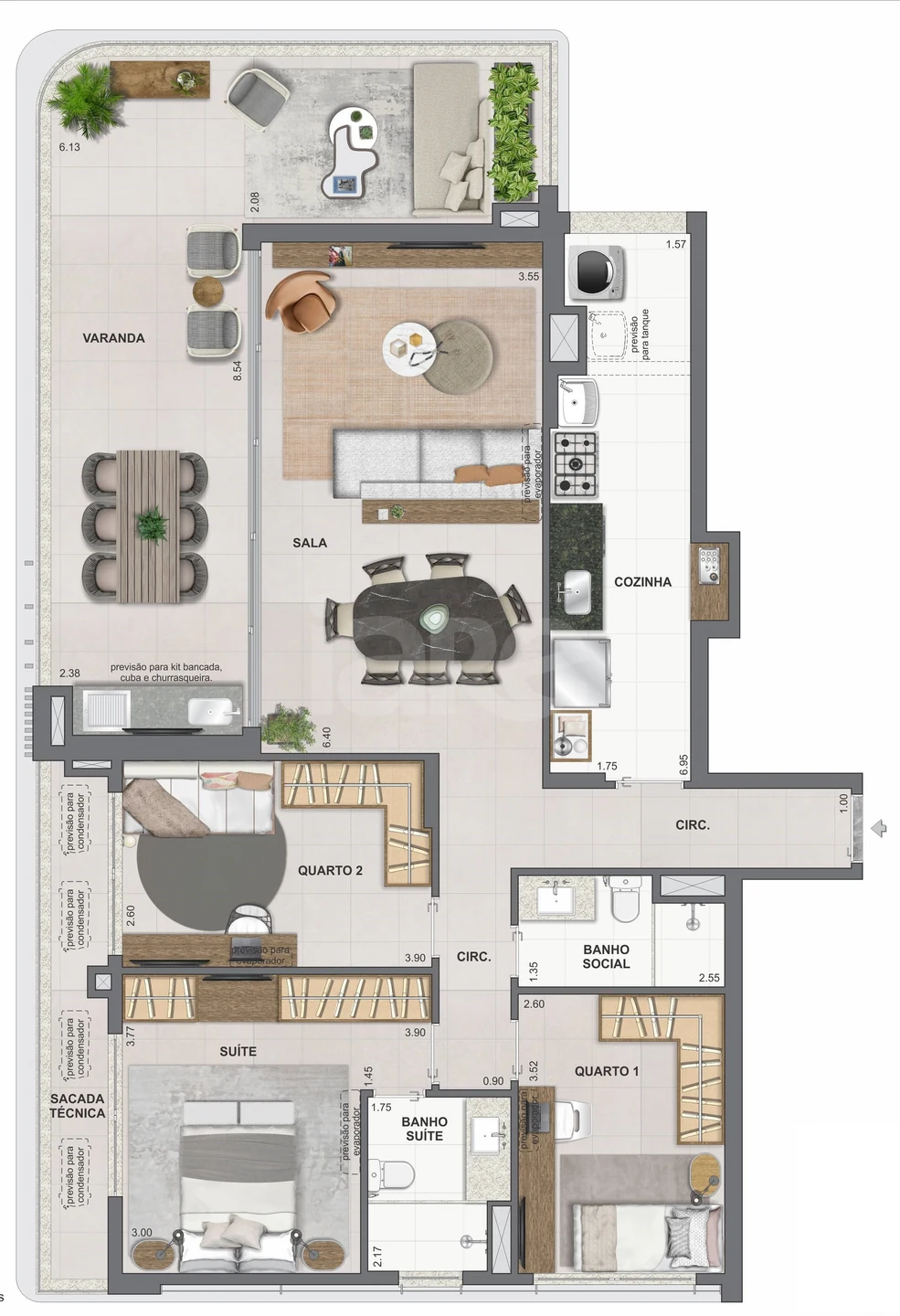 Planta — Apartamento 134,94 m²