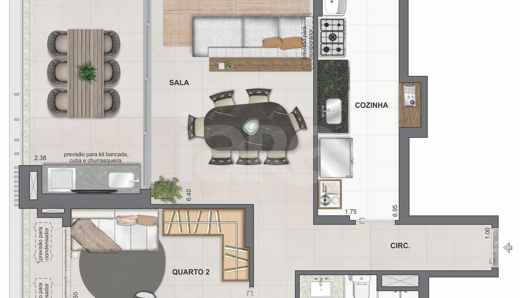 Planta — Apartamento 134,94 m²