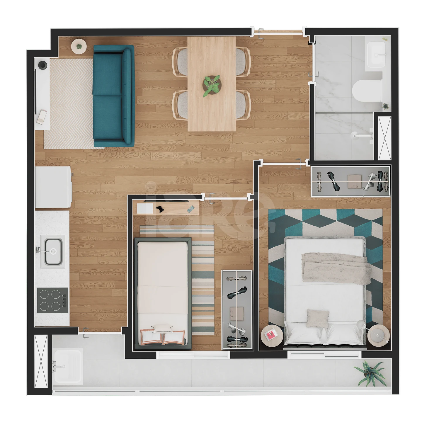 Planta — Apartamento 36,26 m²