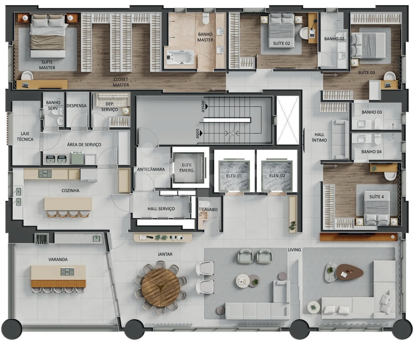 Planta — Apartamento 348,23 m²