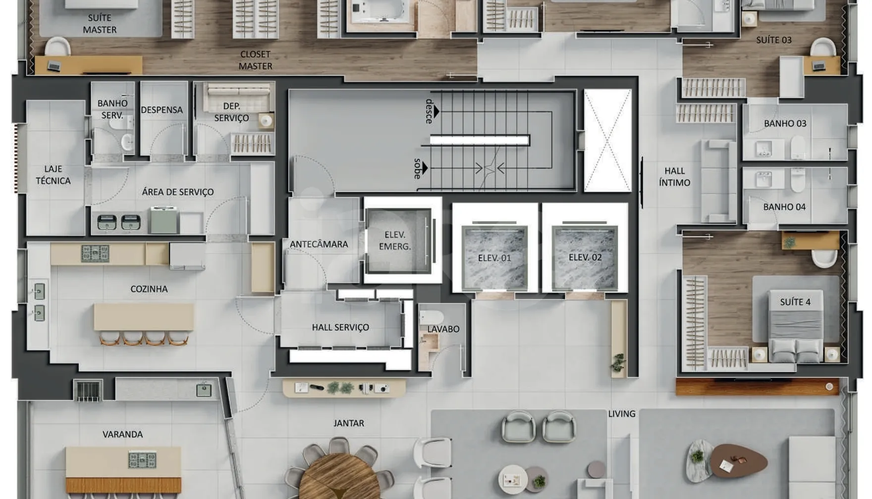 Planta — Apartamento 348,23 m²