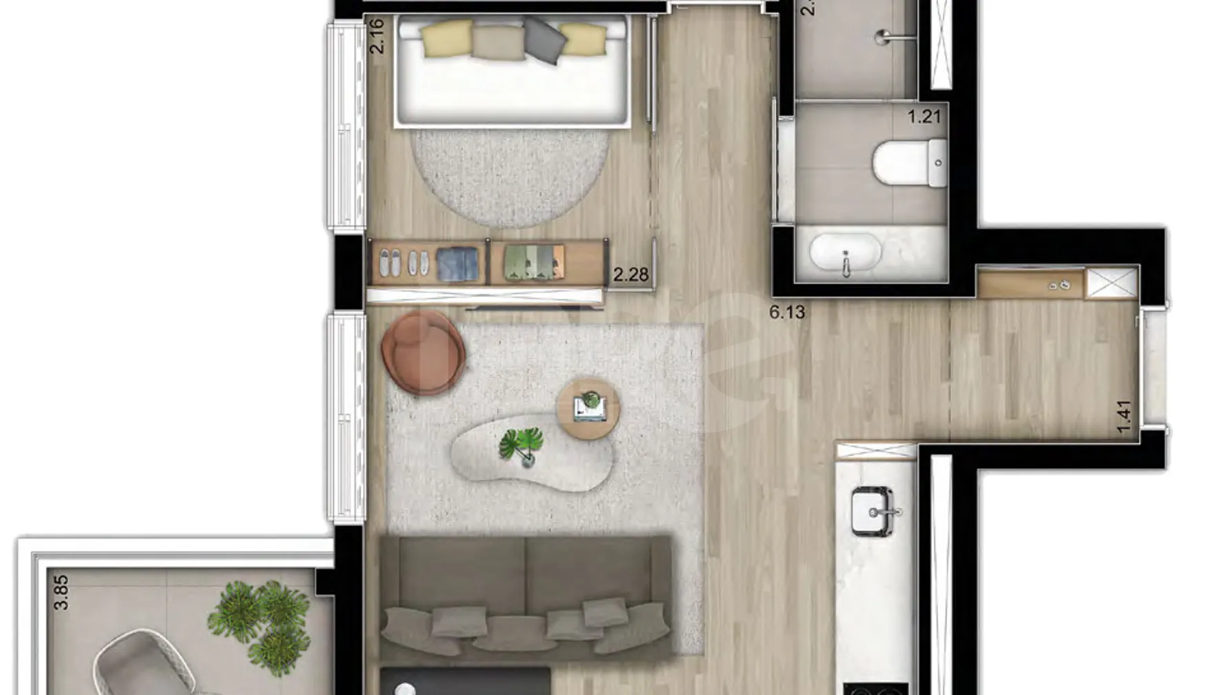 Planta — Apartamento 71,22 m²