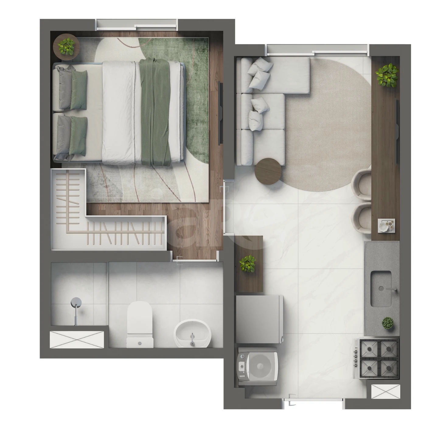 Planta — Apartamento 24,9 m²