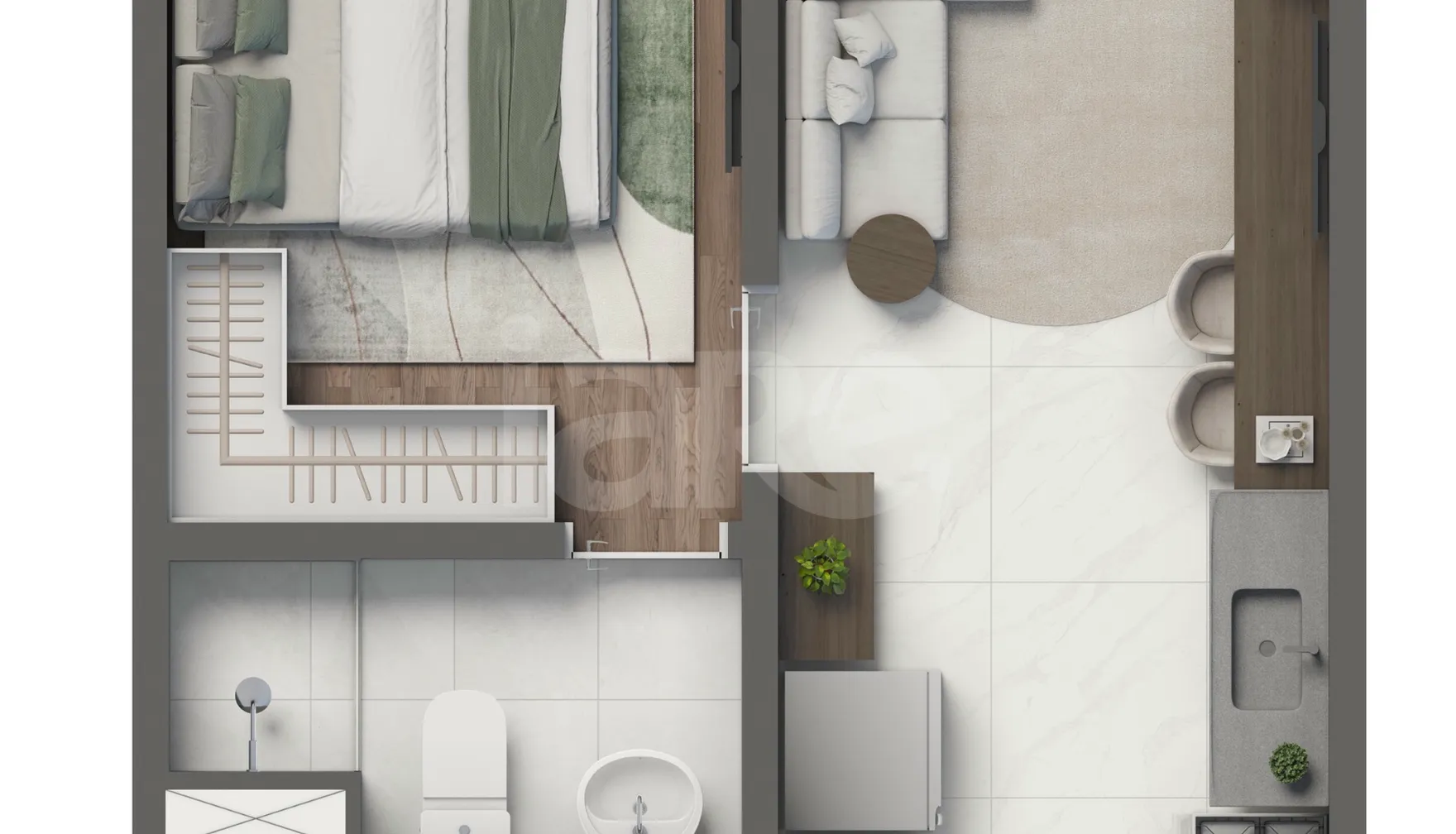 Planta — Apartamento 24,9 m²